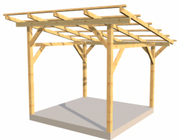 Freistehender Classico-Holzpavillon mit einer Tiefe von 350 cm